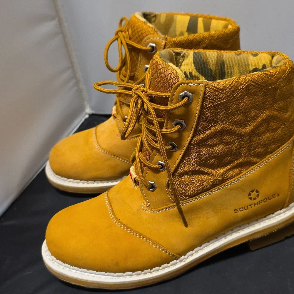 South Pole Tan Suede Boys Or Womens Boots Boys Size 5 / Womens Size 6.5 - Picture 3 of 14